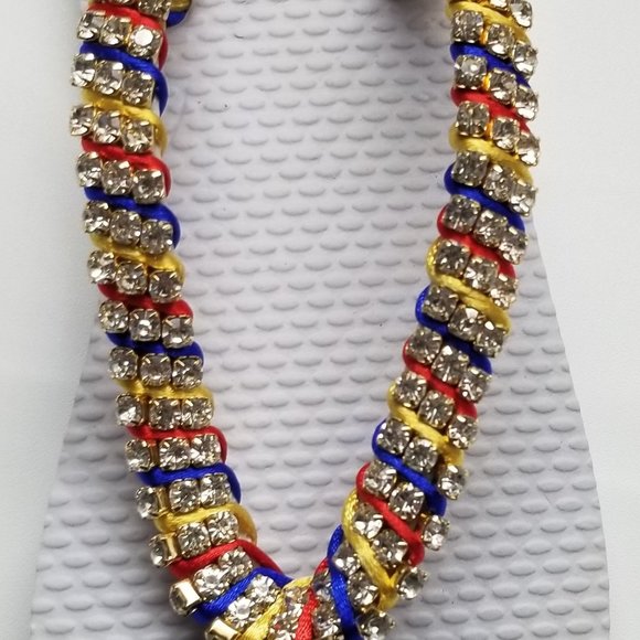 Luxury flip flops with crystals and rhinestones. white and tricolor - Picture 12 of 17